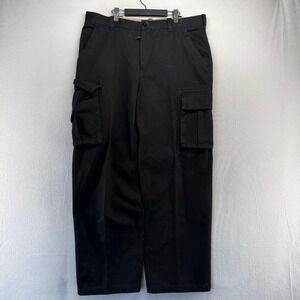 Vintage Emergency Exit Cargo Pants Fits 40x32 Black Baggy Wide Leg 11" Leg y2k